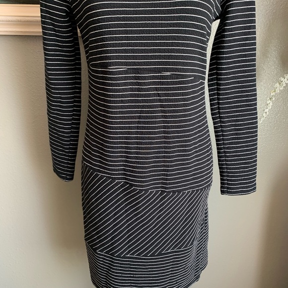 Mango Black & White Long Sleeve Dress Size 6 - Picture 15 of 17